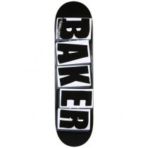 Tabla de monopatín Baker Brand logo Black White, 8.25" x 31.875". Espacio entre ejes, 14.25". Color: Negro