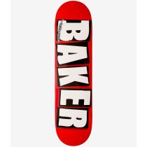 Tabla de monopatín Baker Brand Logo White 8.25" x 31.875". Color: Rojo/ Blanco