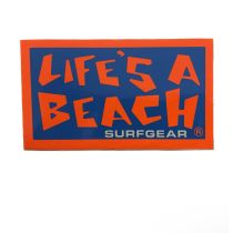 Adhesivo BBC Life’s a Beach logo design by Mark “Boogaloo” Baagoe 3". Color: Naranja/Azul
adhesivo vintage original, no es una reedicion.