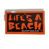 Adhesivo BBC Life’s a Beach logo design by Mark “Boogaloo” Baagoe 3" Color: Naranja/Negro