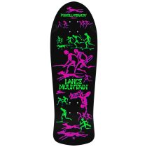 Tabla de monopatín Bones Brigade Powell Peralta Lance Mountain Future Primitive Series XIV. 9.90" x 30.75", Wheelbase: 15.375". Nose: 3.875". Tail: 6.5". Deck Shape: 156. Deck Concave: SP2. Tabla reedición año 2023. Color: Luz Negra 