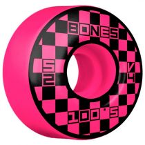 Bones Wheels 100's V4  OG Formula Block Party Wide 52mm. 100a. Pink. (4 Ruedas)