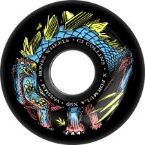 Ruedas de monopatín Bones Wheels X-Formula V6 Dino-Sortas 53mm. 99a. White. (4 Ruedas)
