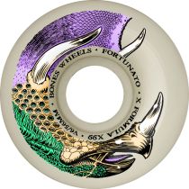 Ruedas de Monopatín Bones Wheels X-Formula V6 Wide Cut Gabriel Fortunato Dino-Sortas 56mm. 99a. White. Color: Blanco (4 Unidades)