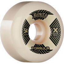 Ruedas de Monopatín Bones Wheels X Formula V6 Wide-cut. 54mm x 34mm. 97a.Color: Blanco. (4 Unidades)