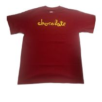 Camiseta de manga corta Chocolate Skateboards Chunk Script Youth. Color: Rojo/Amarillo