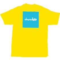 Camiseta de manga corta Chocolate Skateboards Florescent Square. Color: Amarillo