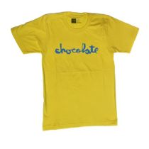 Camiseta de manga corta Chocolate Skateboards Neon Chunk. Color: Amarillo/ Azul
