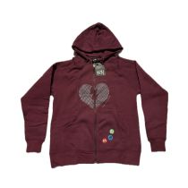 Sudadera con cramallera y capucha C1rca Roomate. Color: Burgundy 