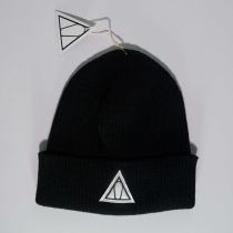 Coffin Wheels triangle Beanie. Black/ White