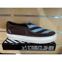 Zapatillas de monopatín Dekline Captain. Marrón Oscuro/ Blue Sky Stripes