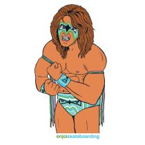Adhesivo de monopatín Enjoi Body Ultimate Warrior 5.75" X 3.75". (Unidad)