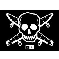 Pancarta Fourstar Pirate Logo. 1189mm x 841mm en tela de vinilo. Color: Negro. (Unidad)
