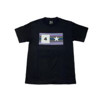 Camiseta de manga corta Fourstar Line Bar. Color: Negro. (Unidad)