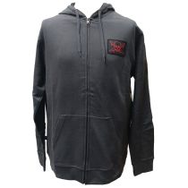 Sudadera con capucha y cremallera Fourstar Big Logo. Color: Gris Oscuro/ Rojo.