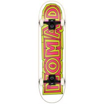 Monopatín completo Nomad Skateboards Cavern. 8.0" x 32.0'. Concavo medio. Ruedas Nomad Crown Logo, 52mm x 33mm. 99a. Color: Blanco. (Unidad)