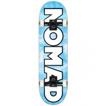 Monopatín completo Nomad Skateboards Chrome Dye. 8.0" x 31.75". Concavo medio. Ruedas Nomad Crown logo, 52mm x 33mm. 99a. Color: Azul. (Unidad)