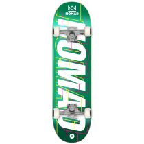 Monopatín completo Nomad Skateboards Glitch. 8.0" x 31.75". Concavo Medio. Ruedas Nomad Crown logo, 52mm x 33mm. 99a. Color: Verde bosque. (Unidad)