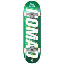 Monopatín completo Nomad Skateboards Glitch. 7.75" x 31.75". Concavo Medio. Ruedas Nomad Crown logo, 52mm x 33mm. 99a. Color: Verde bosque. (Unidad)