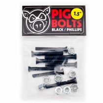 Tornillos Pig Phillips Hardware 1.5". Color: Negro. 