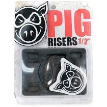 Alzas Pig Piles 1/4" Hard Risers. Color: Negro (Pack de 2 alzas) 