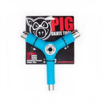 Llave Pig Skatetool con teraja para rehacer la rosca de los esparragos de los ejes. Color: Azul
