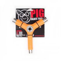 Llave Pig Skatetool con teraja para rehacer la rosca de los esparragos de los ejes. Color: Orange