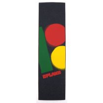 Pliego de lija para monopatín Plan B Griptape Stencil 9" x 33" Color, Negro/ Rasta 