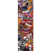 Pliego de Lija Powell Peralta Sticker Collage. 9" x 33" Color, Blanco