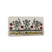 Powell Peralta NOS Sticker Hierogryphics 5.25". Color: Blanco/Amarillo 
