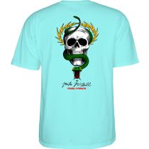 Camiseta de manga corta Powell Peralta Mike Mcgill Skull And Snake, Color: Turquesa