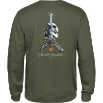 Sudadera Powell Peralta Skull and Sword Bones. Colo Verde Militar