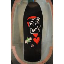 Tabla de monopatín Rad Cross NOS Pulpanek Evil Face en negro. "colección Stance". Fabricada por Santa Cruz para la marca Alemana Rad skateboards Tabla Original, no es una reedición.