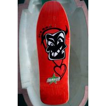 Tabla de monopatín Rad Cross NOS Pulpanek Evil Face en rojo. "Colección Stance". Fabricada por Santa Cruz para la marca Alemana Rad skateboards Tabla Original, no es una reedición.