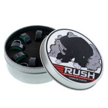 Rodamientos Rush Abec 5 Rhino con cobertura de titanio. Caja de 8 rodamientos con 4 espaciadores.