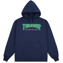 Sudadera con Capucha Thrasher Hoodie Outlined Color: Azul Marino/ Verde 