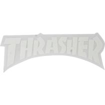 Pegatina Thrasher Mag Die Logo. Color: White . Tamaño 15,24/6"