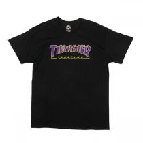 Thrasher Outlined Log Black Purple/ Lime