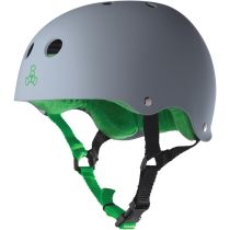 Casco Triple 8 Brainsaver Rubber Carbon. Color: Carbon/ Verde
