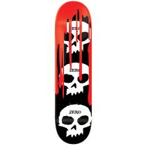 Tabla de monopatín Zero Skateboards 3 Skulls 7.75" x 31.1" Color, Negro/ Blanco/ Rojo (Unidad)